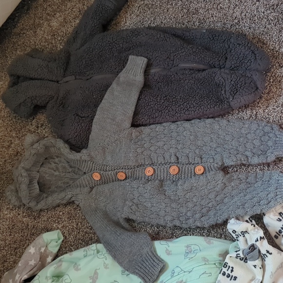 Baby Cozy Bundle Fleece Footies & Bear Ear Onesies W/Hoods 3-6 Mo Mixed 8 pc Lot - Picture 10 of 13